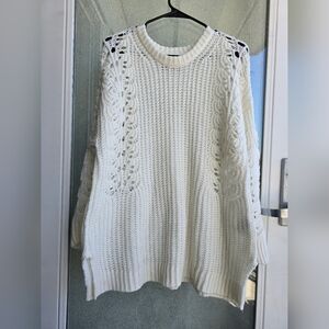 Elegant White Knit Sweater